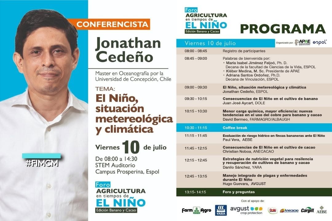 M.Sc. Jonathan Cedeño presentó análisis clave sobre el Fenómeno El Niño en el foro de APAE